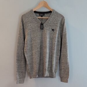 Express Men's Medium Regular Fit Long Sleeve V-Neck Sweater 100% Cotton NWT